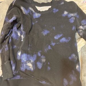 LuLaRoe Black and Blue Tie-Dye Sweatshirt